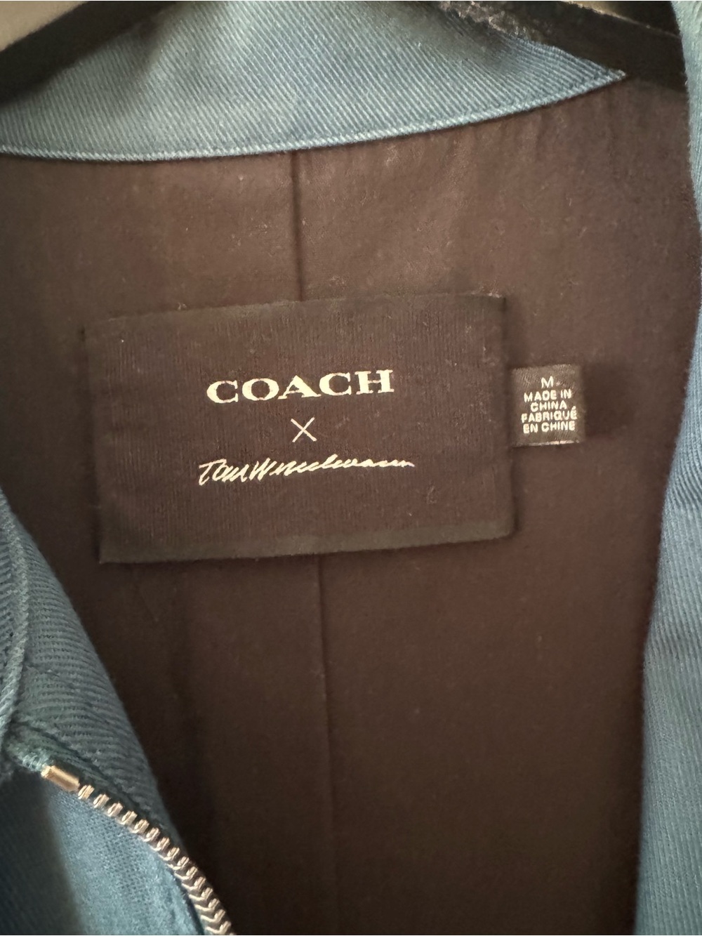 Coach Tom Wesselmann Teal Jacket Lip Patch zip jacket - Picture 6 of 7